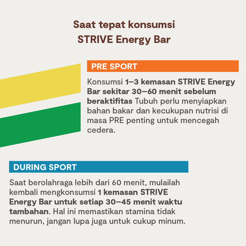 SUPLEMEN LARI STRIVE Energy Bar BITE SIZE COCO PANDAN