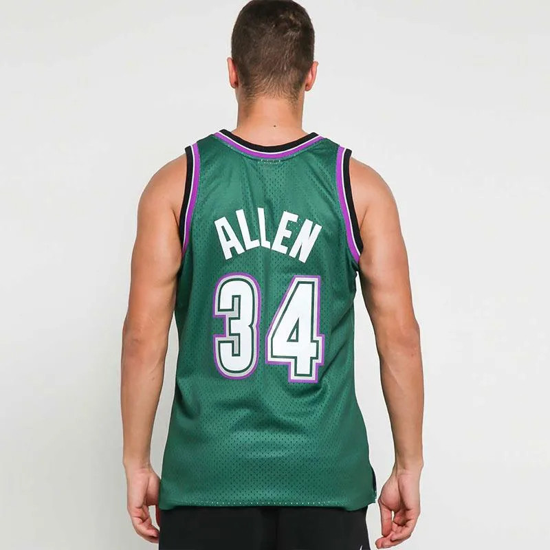 BAJU BASKET MITCHELL N NESS Milwaukee Bucks Ray Allen Swingman Jersey