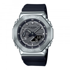 G-Shock Metal Covered Analog Digital Dial Black Resin Band Grey